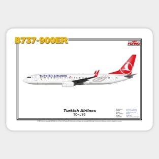 Boeing B737-900ER - Turkish Airlines (Art Print) Sticker